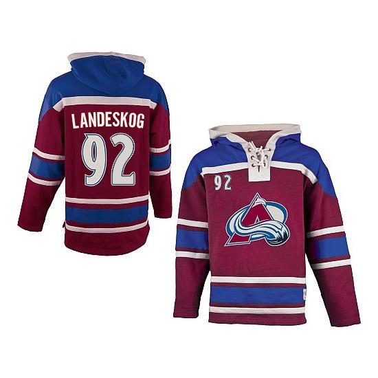 افضل ماسكرا للاستخدام اليومي 2014 Old Time Hockey Colorado Avalanche #92 Gabriel Landeskog Navy Blue Hoodie افضل ماسكرا للاستخدام اليومي